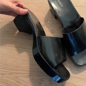 Forever 21 Glossy Black Mules